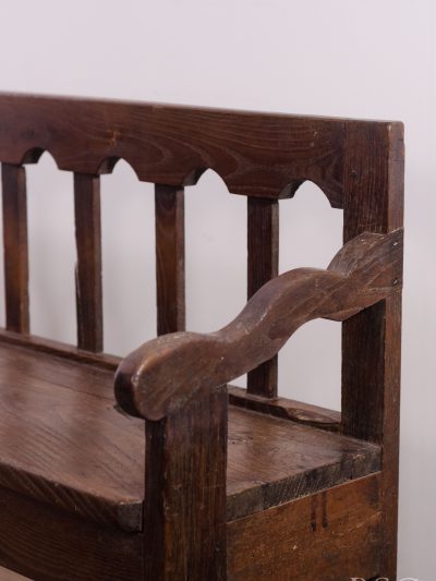 A provincial French oak hall bench or settle.