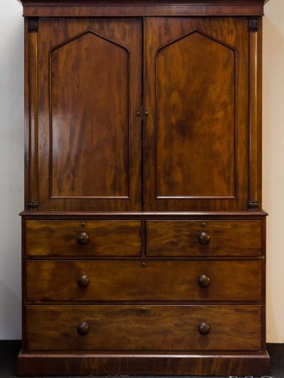 William IV Mahogany Linen Press