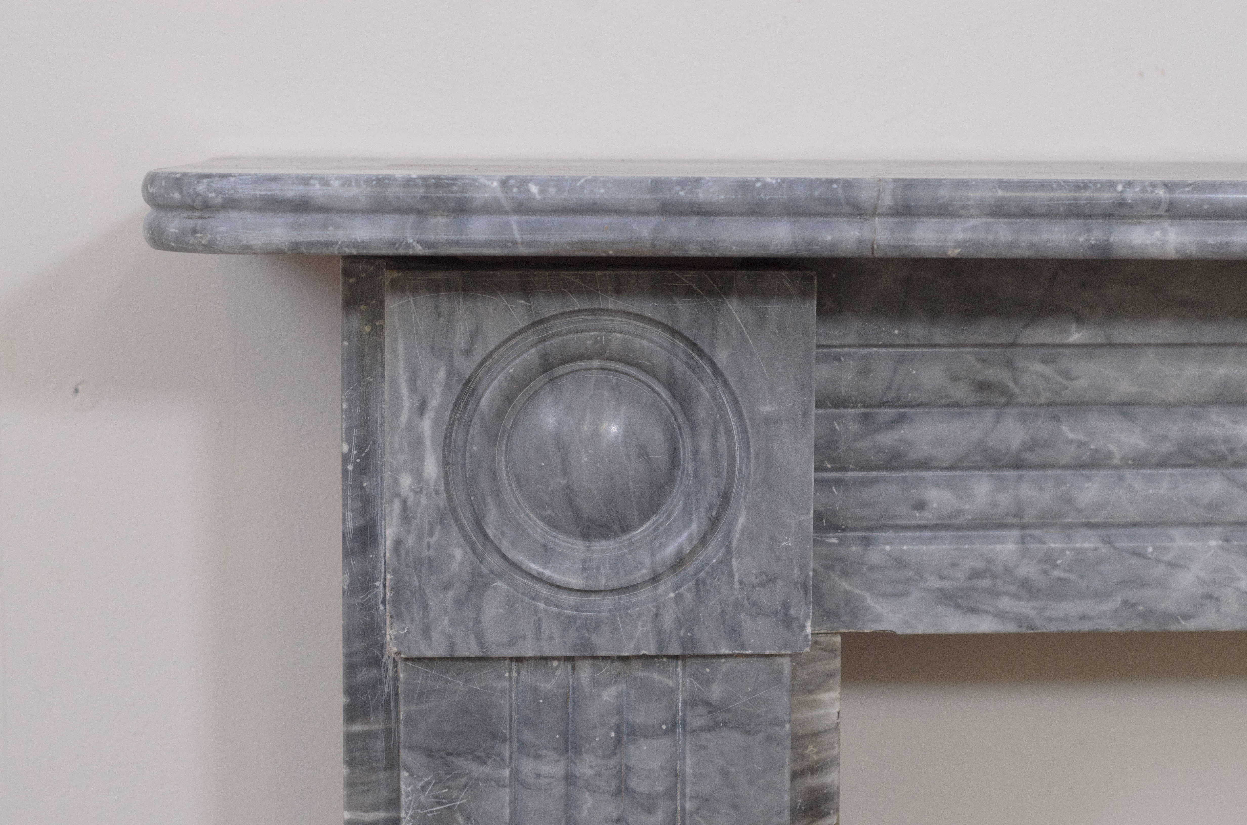 Regency Bulls Eye Grey Marble Fireplace Surround