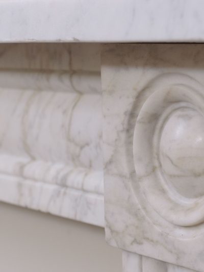 Regency Bulls Eye White Marble Fireplace Surround