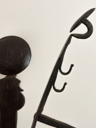 A pair of Early 18th Century Antique Steel Fire Dogs or Andirons