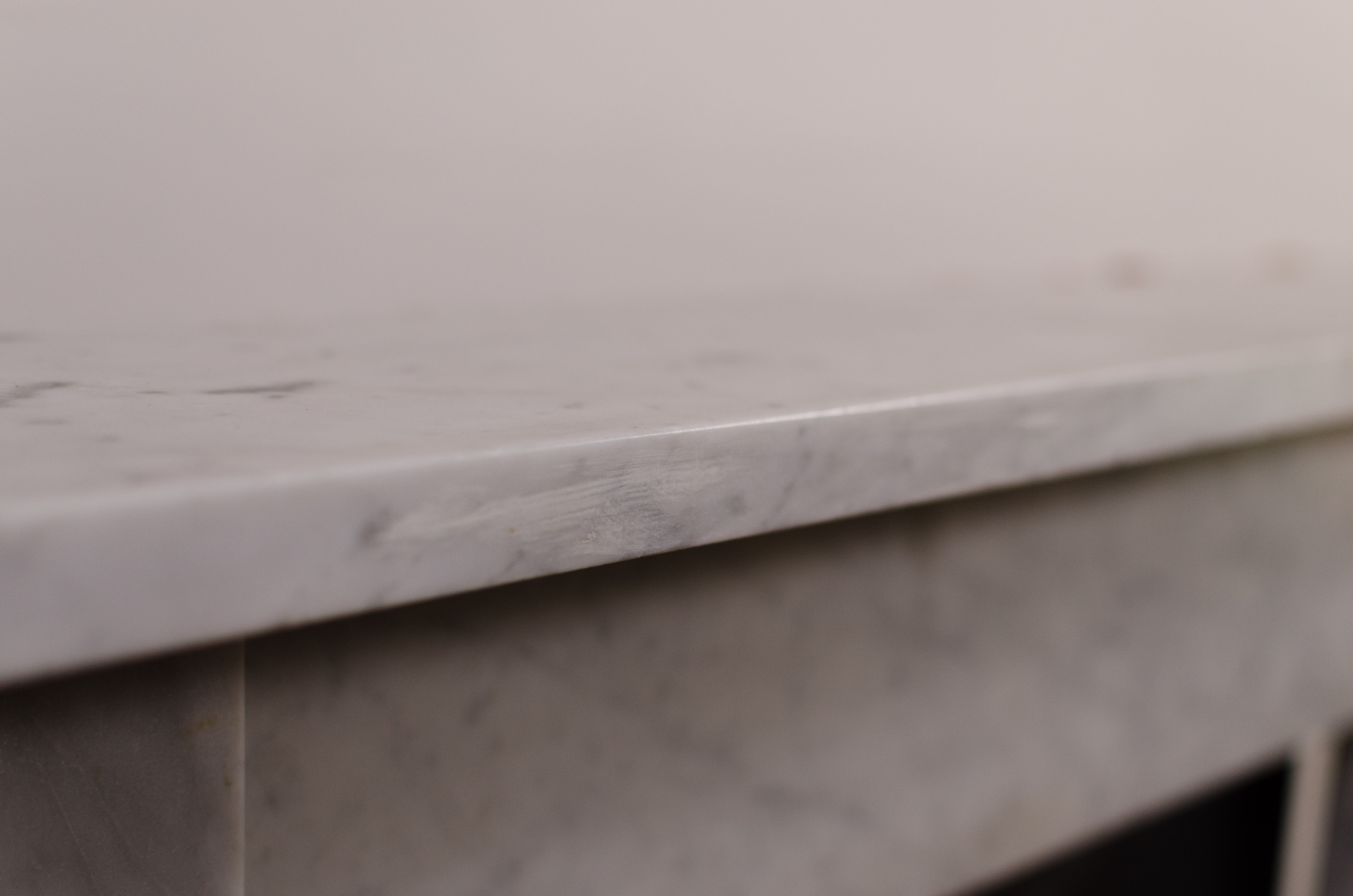 White Carrara Marble Bedroom Fireplace