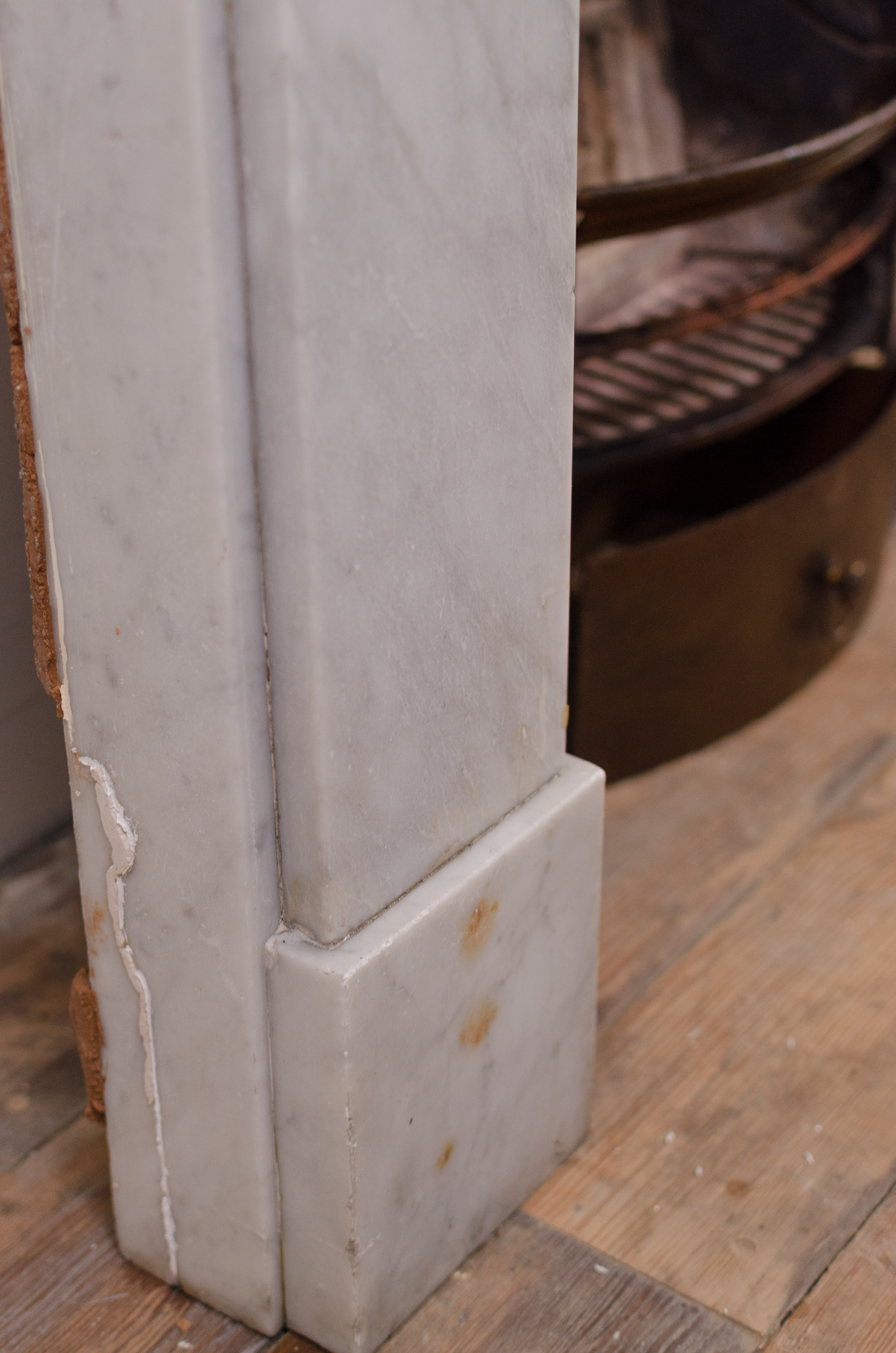 White Carrara Marble Bedroom Fireplace