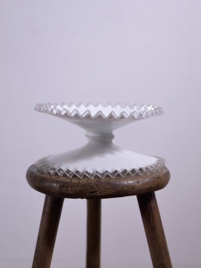 Frilly Edged Milk Glass Shade