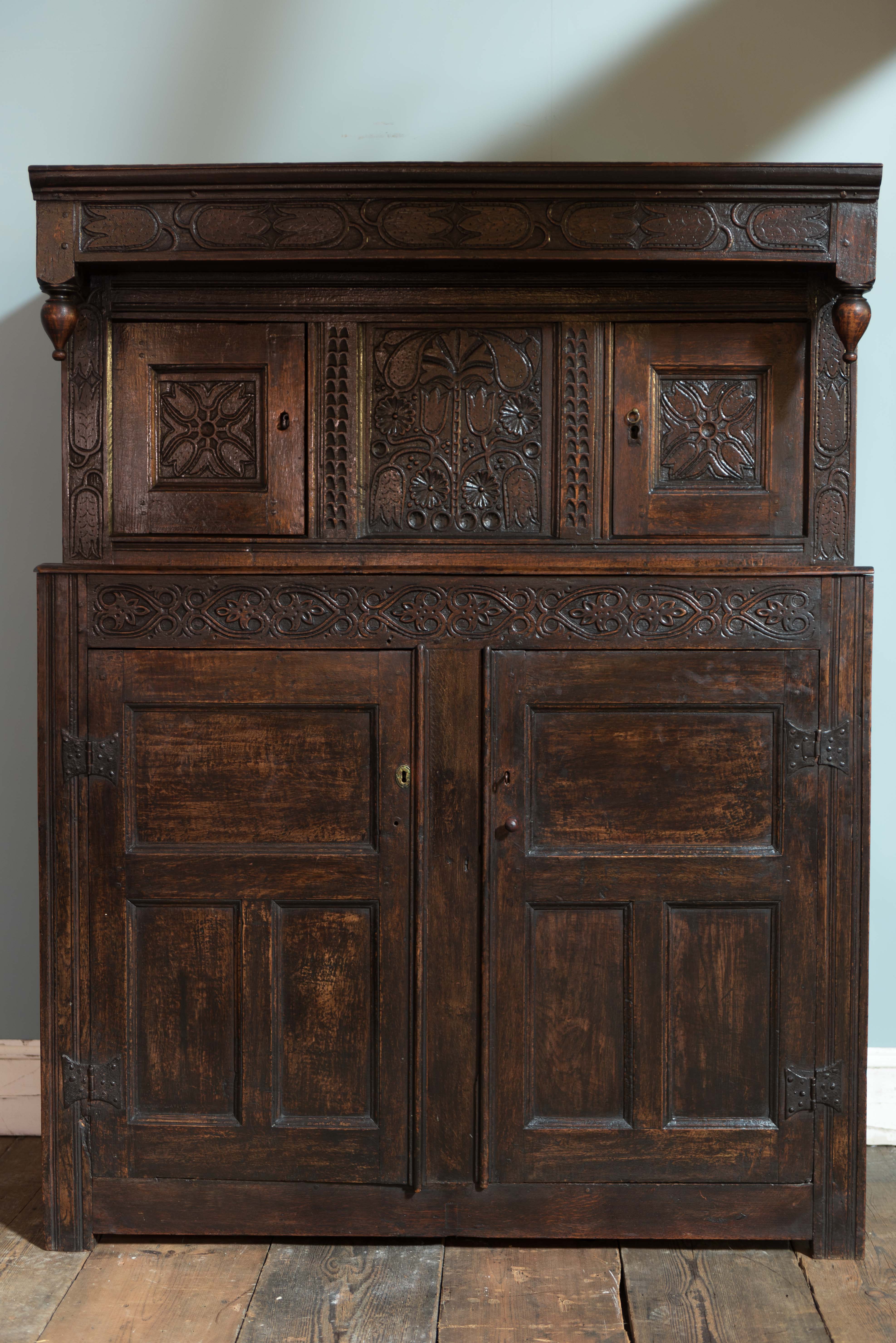 17thC Oak Press Cupboard