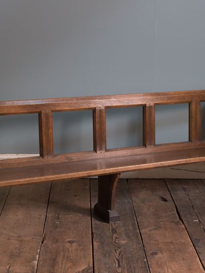 A 19thC antique oak bench or pew.