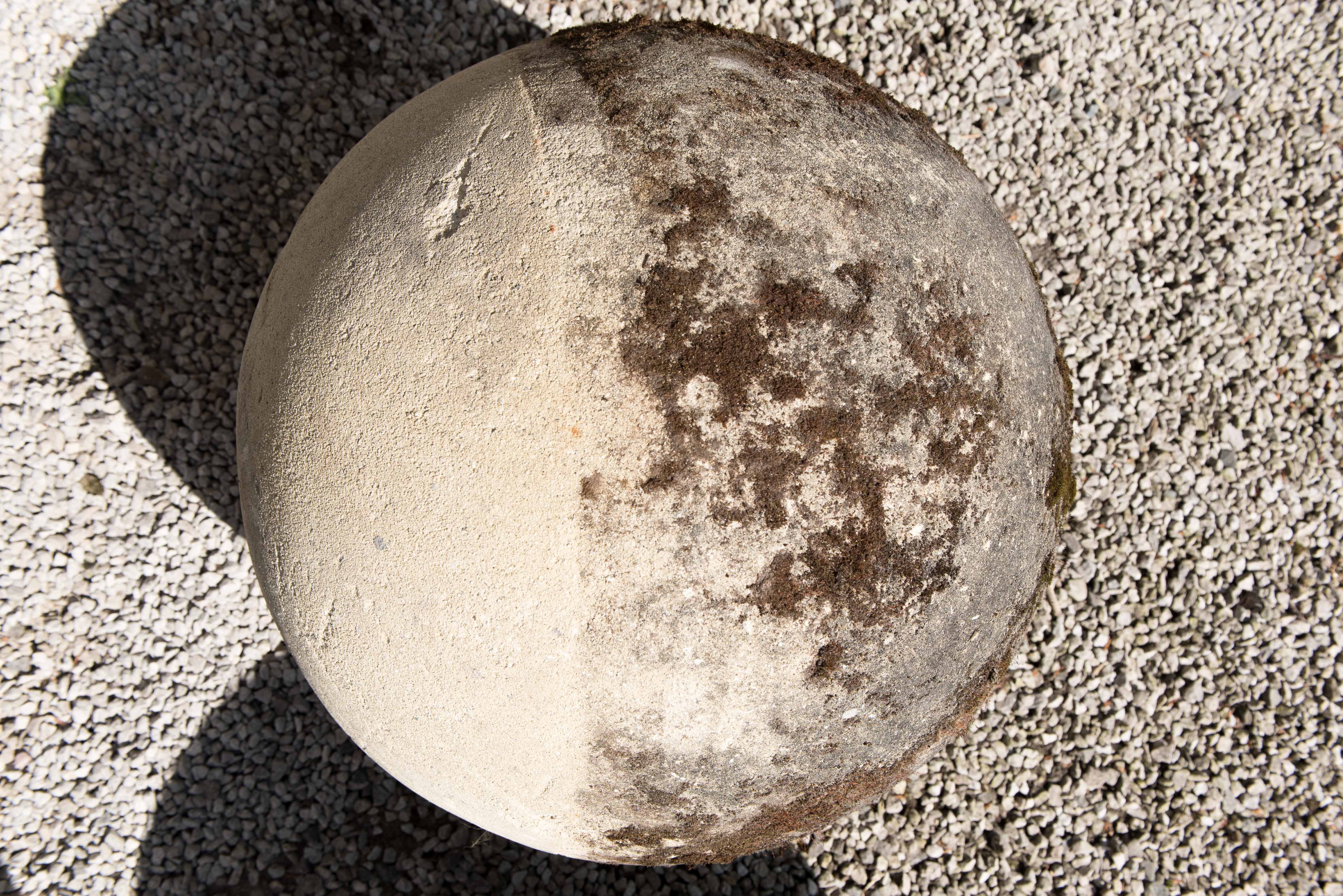 A Pair of Large Cast Stone Ball Finials