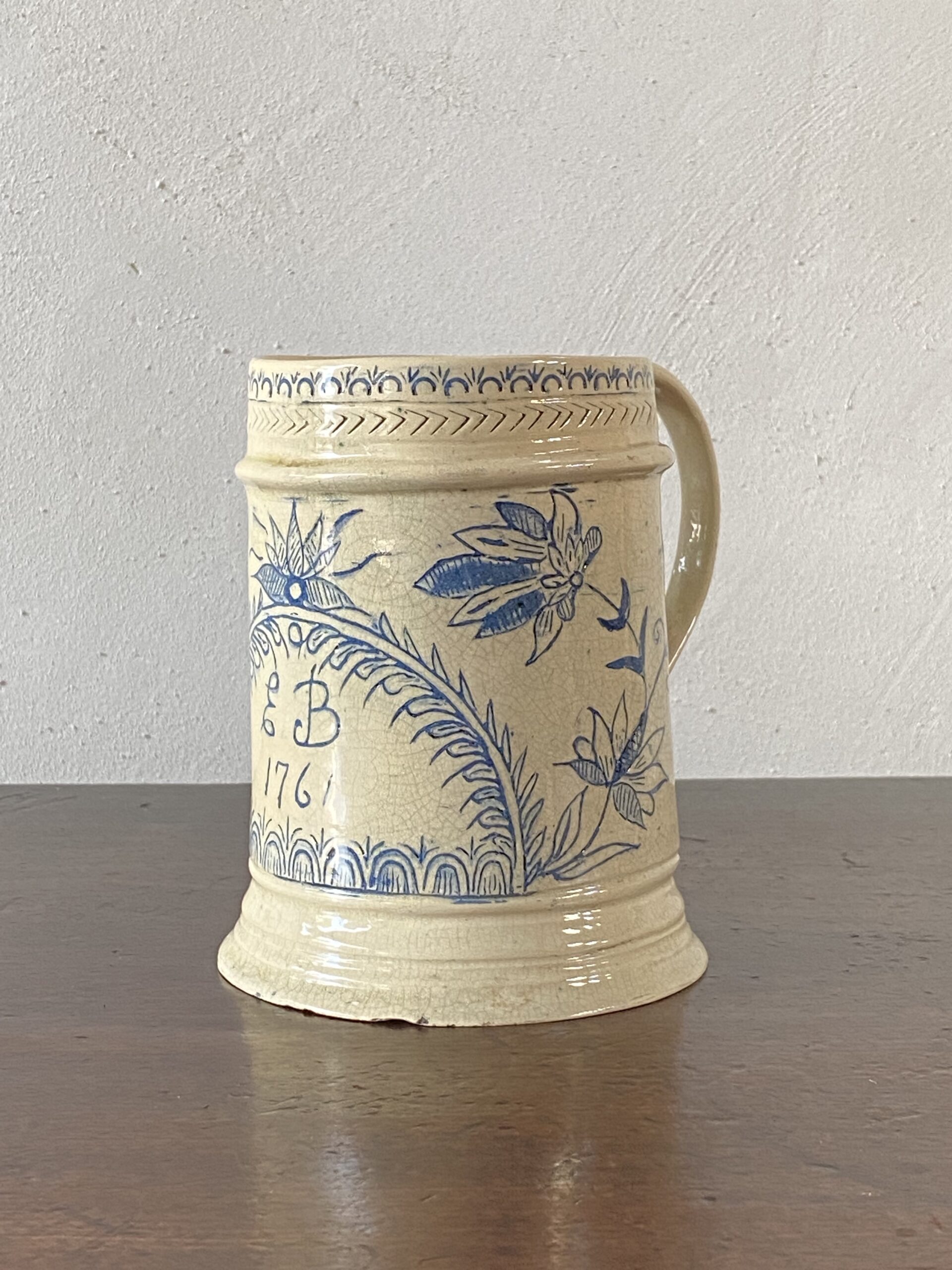 18thC English Earthenware Quart Mug
