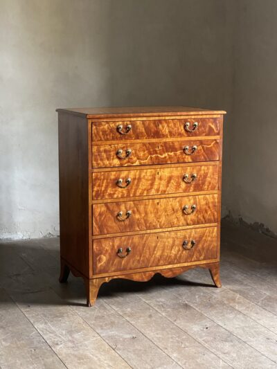 George III Satinwood Secretaire Chest (Sold)