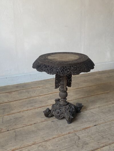 19thC Burmese hardwood tilt top occasional table