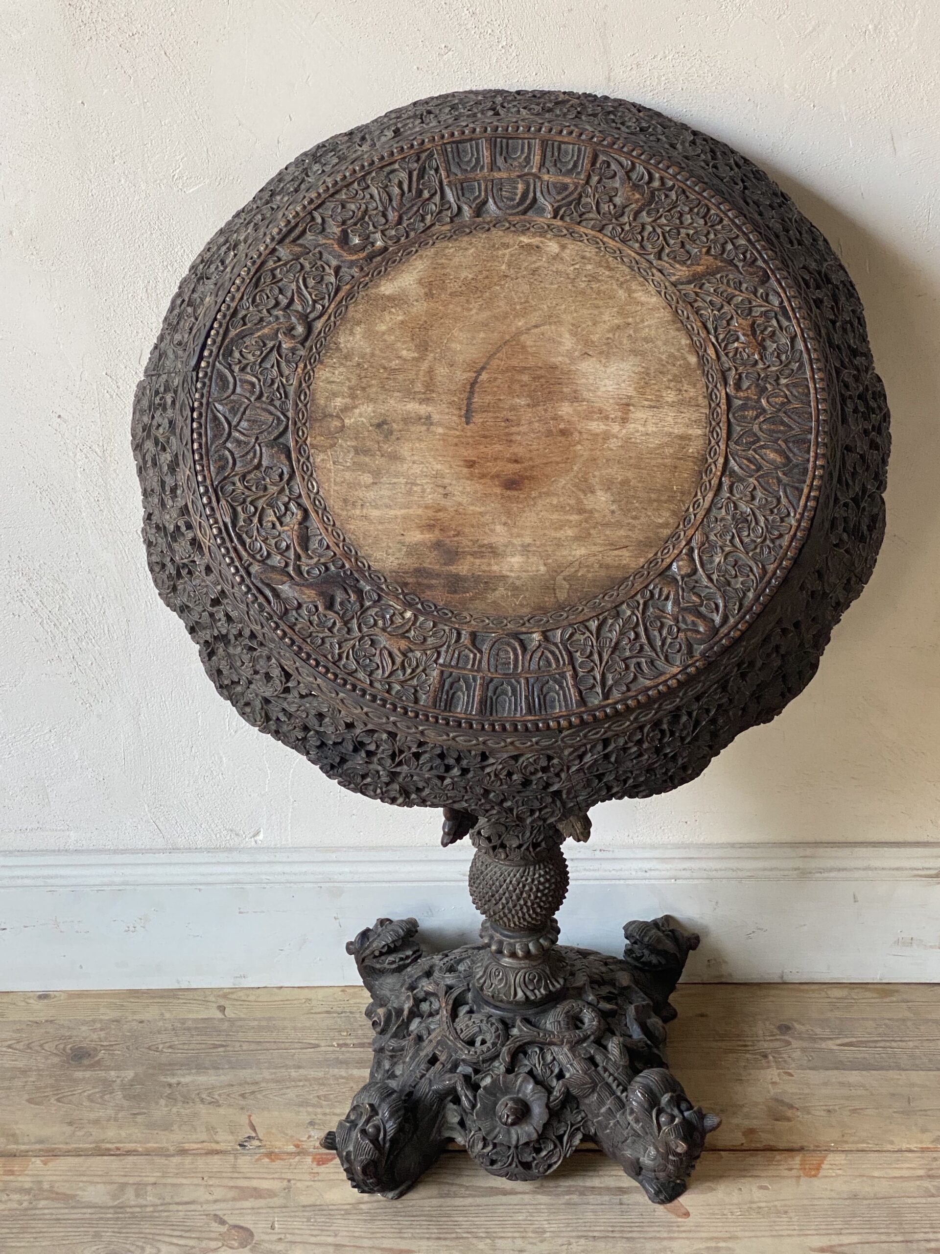 19thC Burmese hardwood tilt top occasional table (Sold) - Image 12