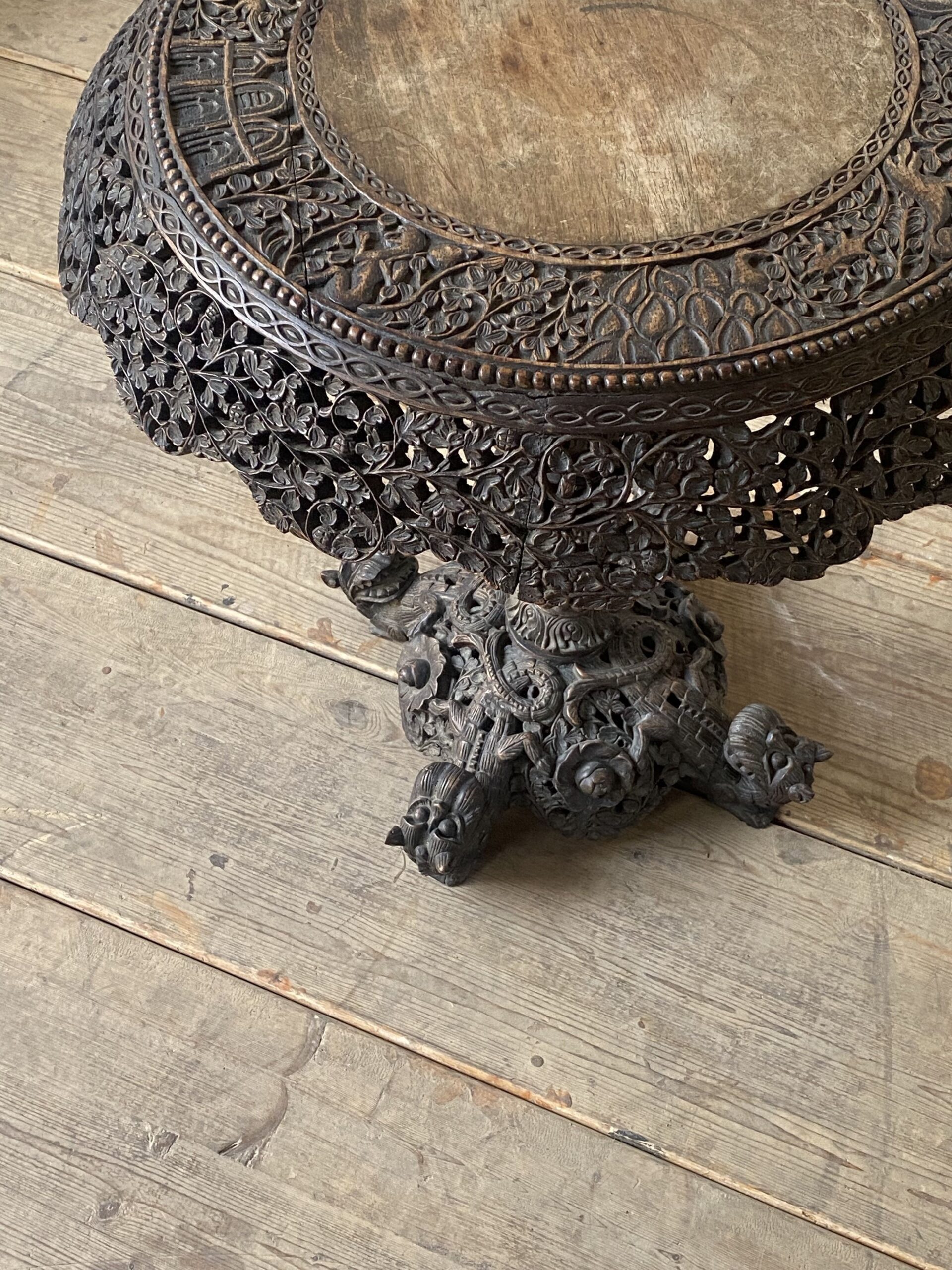 19thC Burmese hardwood tilt top occasional table (Sold) - Image 7