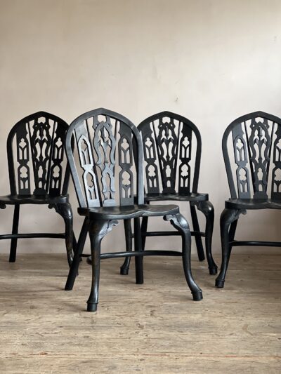 Ebonised Gothick Windsor Chairs