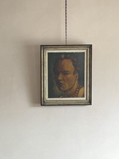 20thC Oil on board portrait