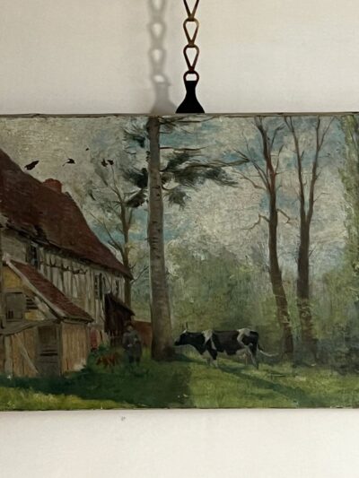 Early 20thC oil on canvas farmhouse scene