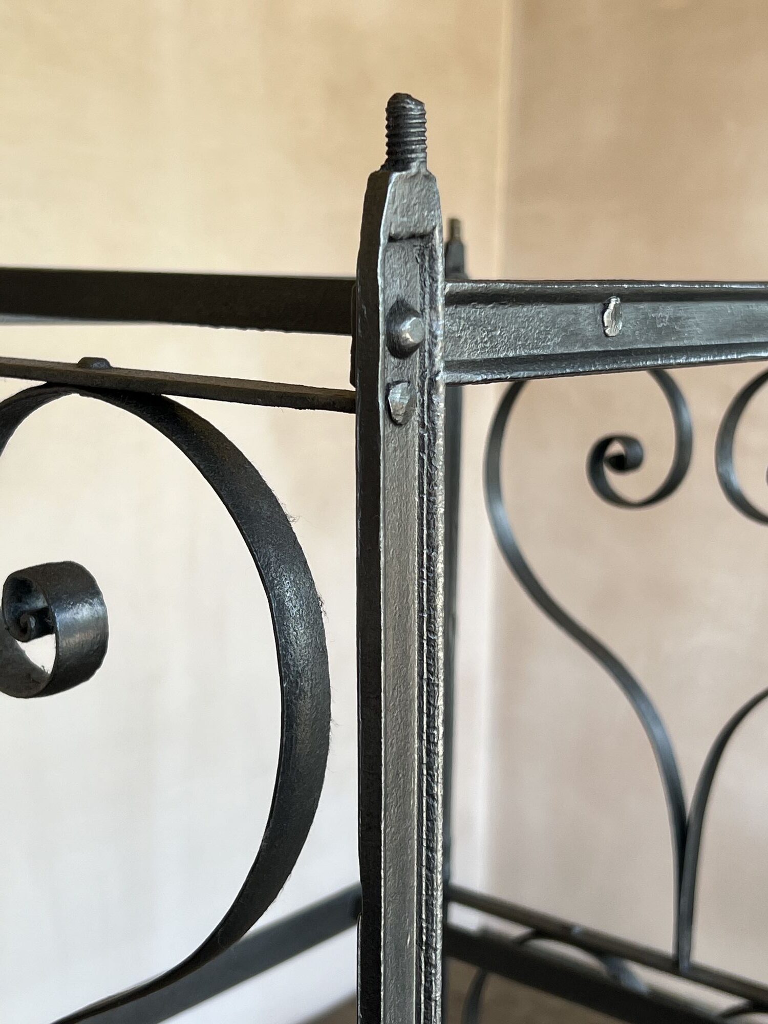 Wrought Iron Ribbon Roll Rack Wrought iron shelving racks - Repton & Co